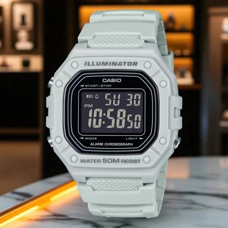 Reloj CASIO W-218H-8BVCF ILLUMINATOR-Blanco